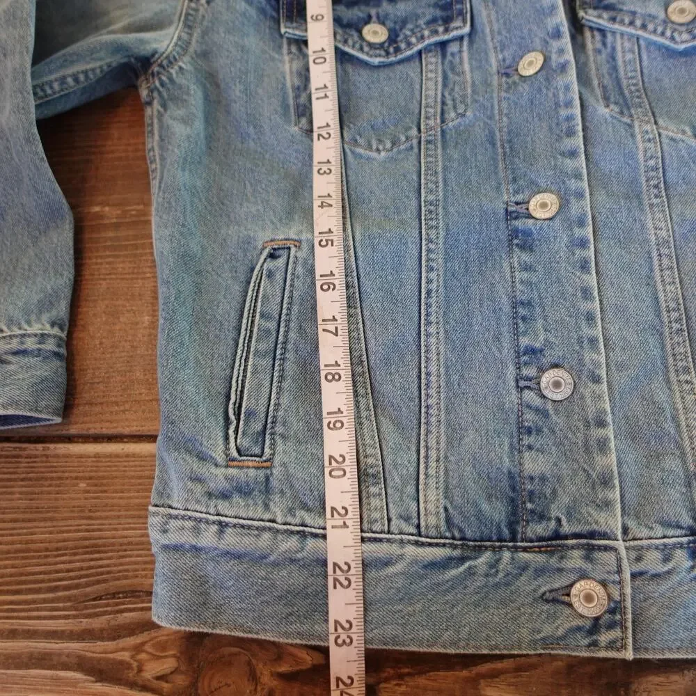 Gap Teen Denim Jacket Unisex‎ 12 Blue Washwell Trucker Jean Planet Friendly